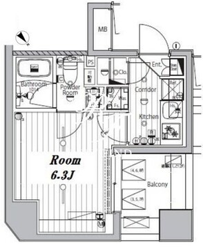 メイクスデザイン品川戸越 601 間取り図
