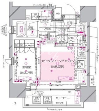 ピアース渋谷 1404 間取り図