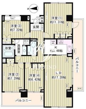 マーシュフィールド四番町 805 間取り図
