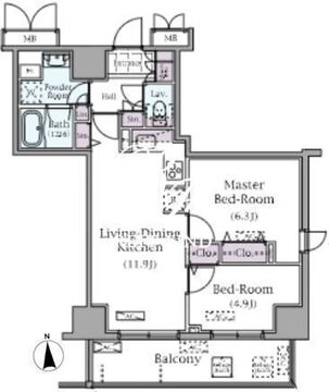 パークアクシス元浅草ステージ 1605 間取り図
