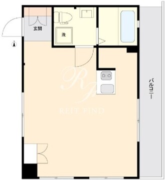 ワンルーフフラット西早稲田 1203 間取り図