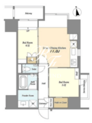 HF上野レジデンスイースト 401 間取り図