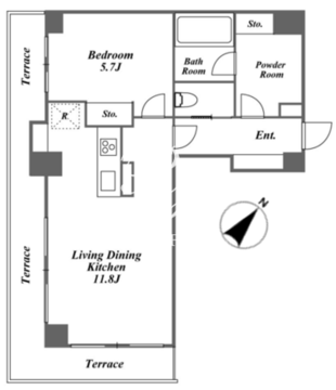 KDXレジデンス赤坂 801 間取り図