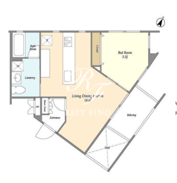 クオーレ中目黒 401 間取り図