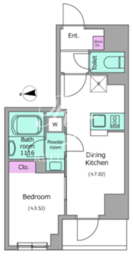 ドゥーエ日暮里3 203 間取り図