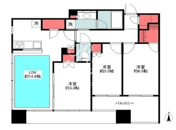シティタワー大井町 28階70.35㎡ 間取り図