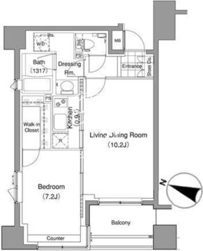 パークハビオ赤坂氷川町 703 間取り図