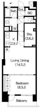 ブリリアイスト三軒茶屋 B-110 間取り図