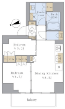 ブリリアイスト赤羽 405 間取り図