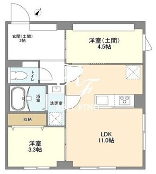 ウェルスクエア目黒 403 間取り図
