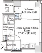 プラティーヌ新宿新都心 1901 間取り図