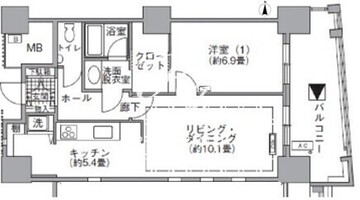 アクティ汐留 513 間取り図