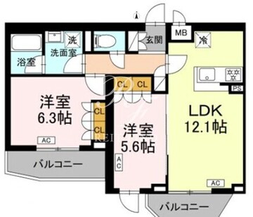 ロイジェント上板橋 405 間取り図