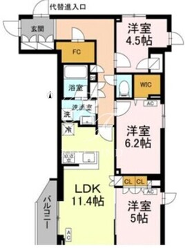 ロイジェント上板橋 501 間取り図