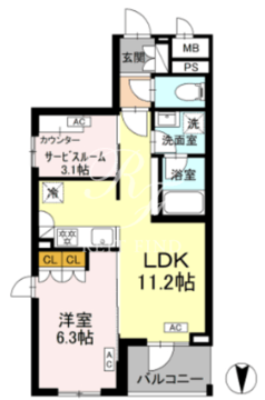 ロイジェント上板橋 205 間取り図