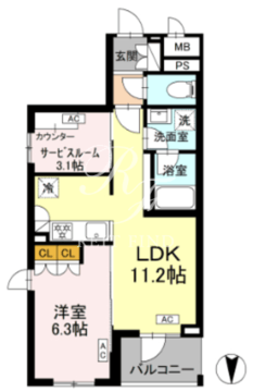 ロイジェント上板橋 105 間取り図