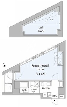 アスティーレスタジオ代々木 701 間取り図