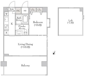 ＢｌｕＲｏｃｋ豊洲 1103 間取り図