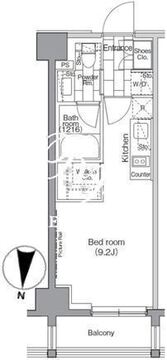 パークハビオ東陽町 206 間取り図