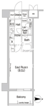 コンフォリア新宿 802 間取り図