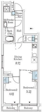 ロスアルコス千駄木 304 間取り図