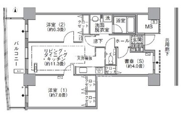 アクティ汐留 2914 間取り図