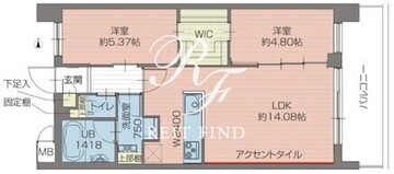 プレジオ北綾瀬ASIAN 207 間取り図