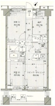 コスモリード西馬込 102 間取り図