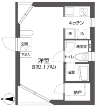 プラティーク白金 202 間取り図