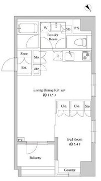 ドゥーエ日本橋浜町 704 間取り図