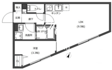 ディースタイル西巣鴨 302 間取り図