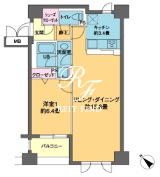 カスタリア茅場町 302 間取り図