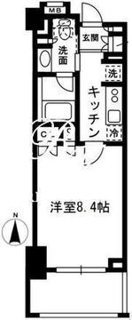 レジディア中落合 B411 間取り図
