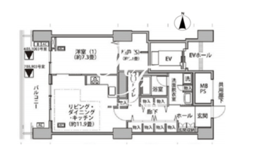 東雲キャナルコートCODAN 16-511 間取り図