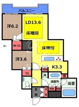 富久クロスコンフォートタワー 3405 間取り図