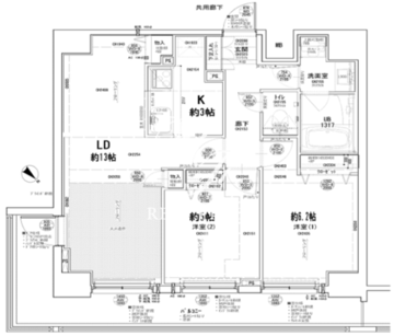 ドゥーエ東十条 1402 間取り図