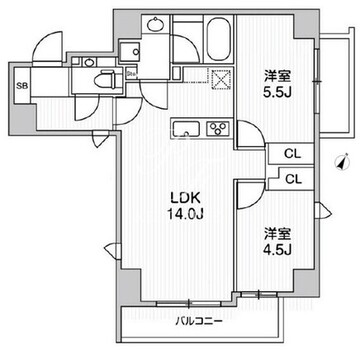 ライトハウス元浅草 302 間取り図