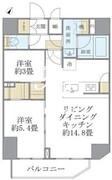 アジールコート町屋 1503 間取り図