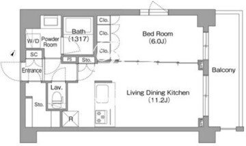 コンフォリア・リヴ南六郷 603 間取り図