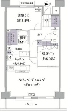 アビティ目黒 513 間取り図