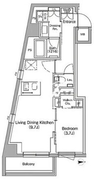 ザ・パークハビオ中野新橋 410 間取り図