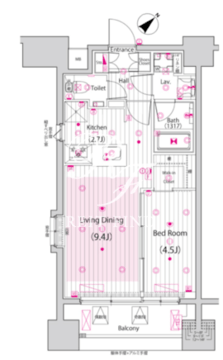 ガーラ・アヴェニュー浅草 3階40.35㎡ 間取り図