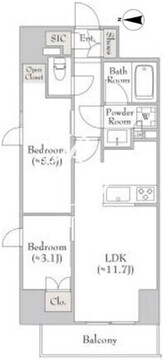 ルミーク錦糸町 507 間取り図