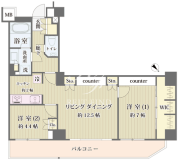 ＩＢＩＳ市ヶ谷 402 間取り図