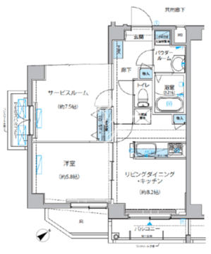 アルコバレーノ亀戸2 603 間取り図