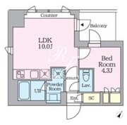 クレストコート旗の台 303 間取り図