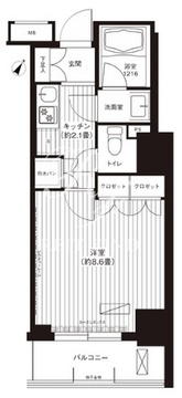 コスモグラン勝どき 1108 間取り図
