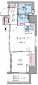 クレヴィアリグゼ世田谷松陰神社前 201 間取り図