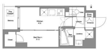 アジールコート浜松町 202 間取り図