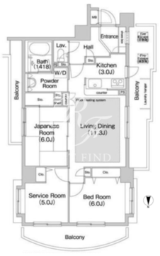 コンフォリア板橋仲宿 708 間取り図